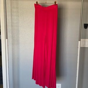 Hot pink flowy pants